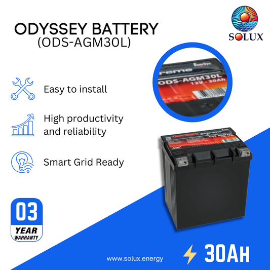 This is an image of Odyssey ODS-AGM30L 30Ah AGM Battery
