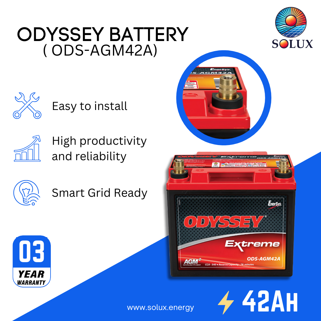 This is an image of Odyssey ODS-AGM42A 42Ah 12V AGM Battery