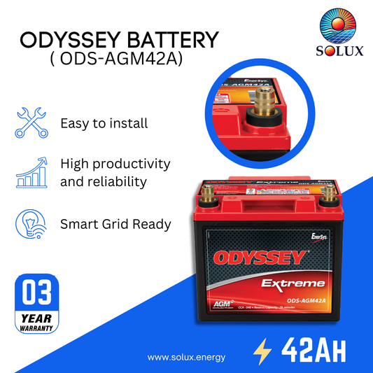 This is an image of Odyssey ODS-AGM42A 42Ah 12V AGM Battery