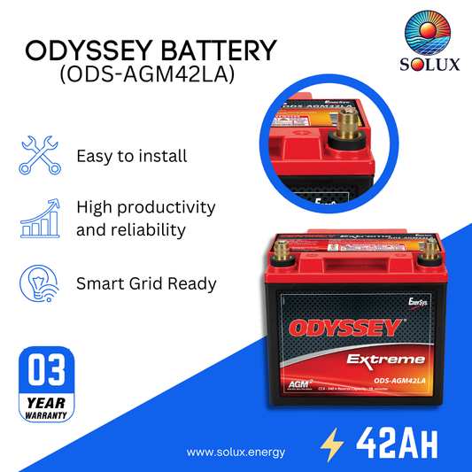 This is an image of Odyssey ODS-AGM42LA 12V AGM Battery