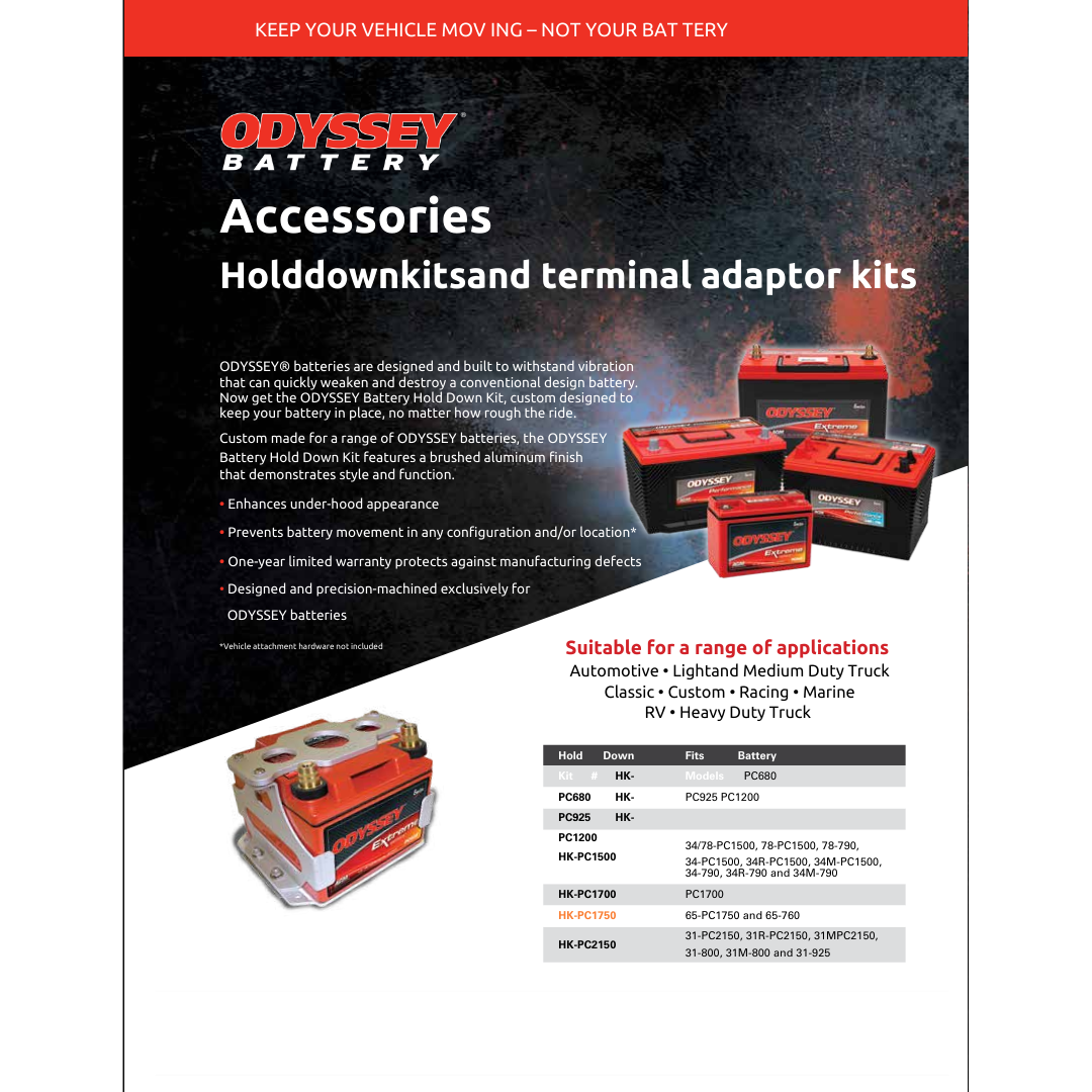 HK-PC1750 battery mounting bracket​