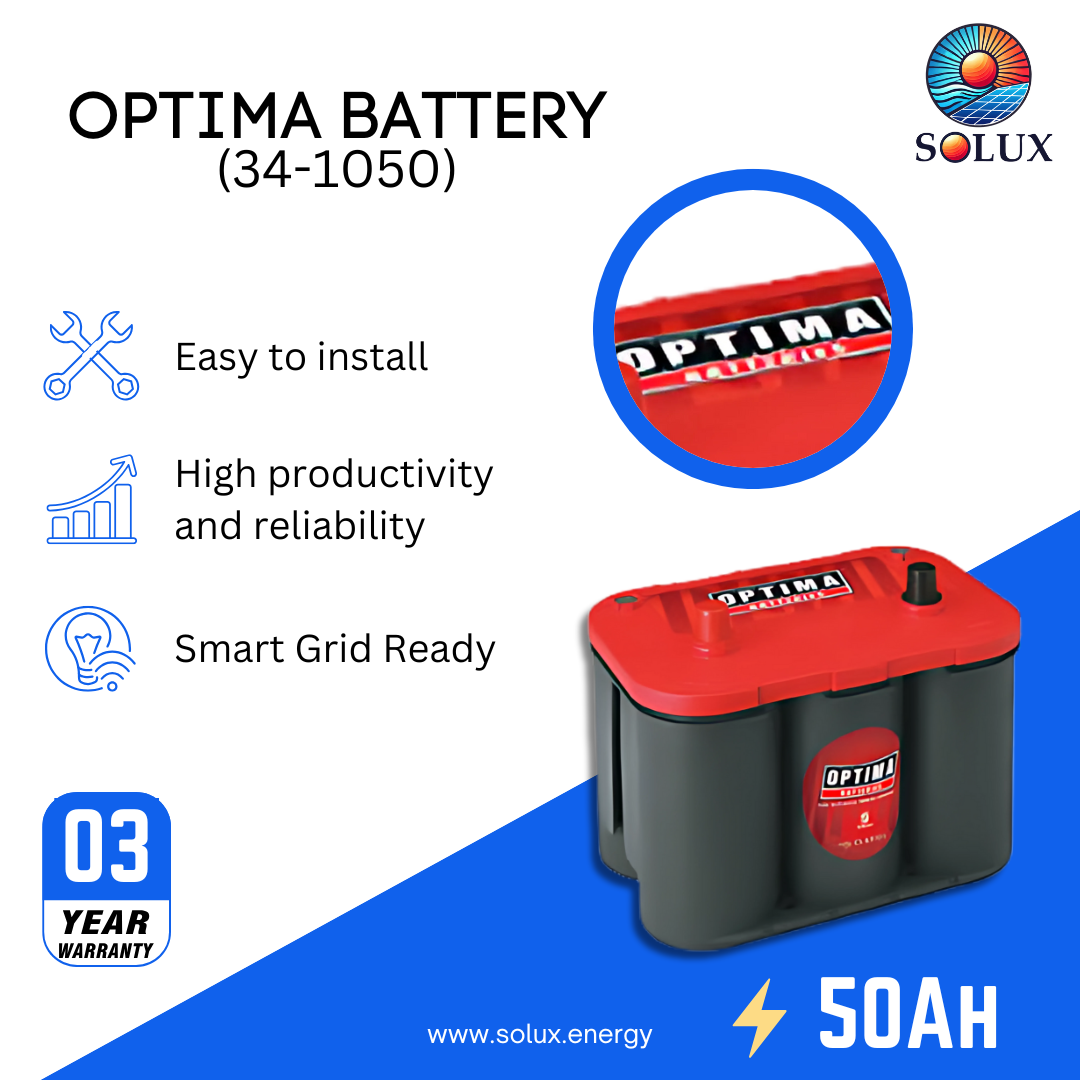 This is an image of Optima Red Top Batteries 50Ah 12V AGM