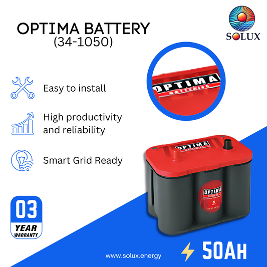 This is an image of Optima Red Top Batteries 50Ah 12V AGM