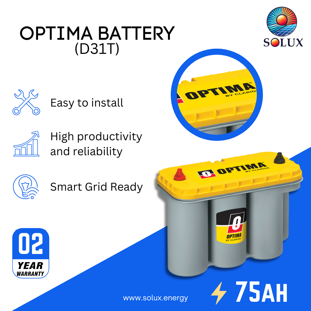 This is an image of Optima 75Ah 12V Battery SLA AGM