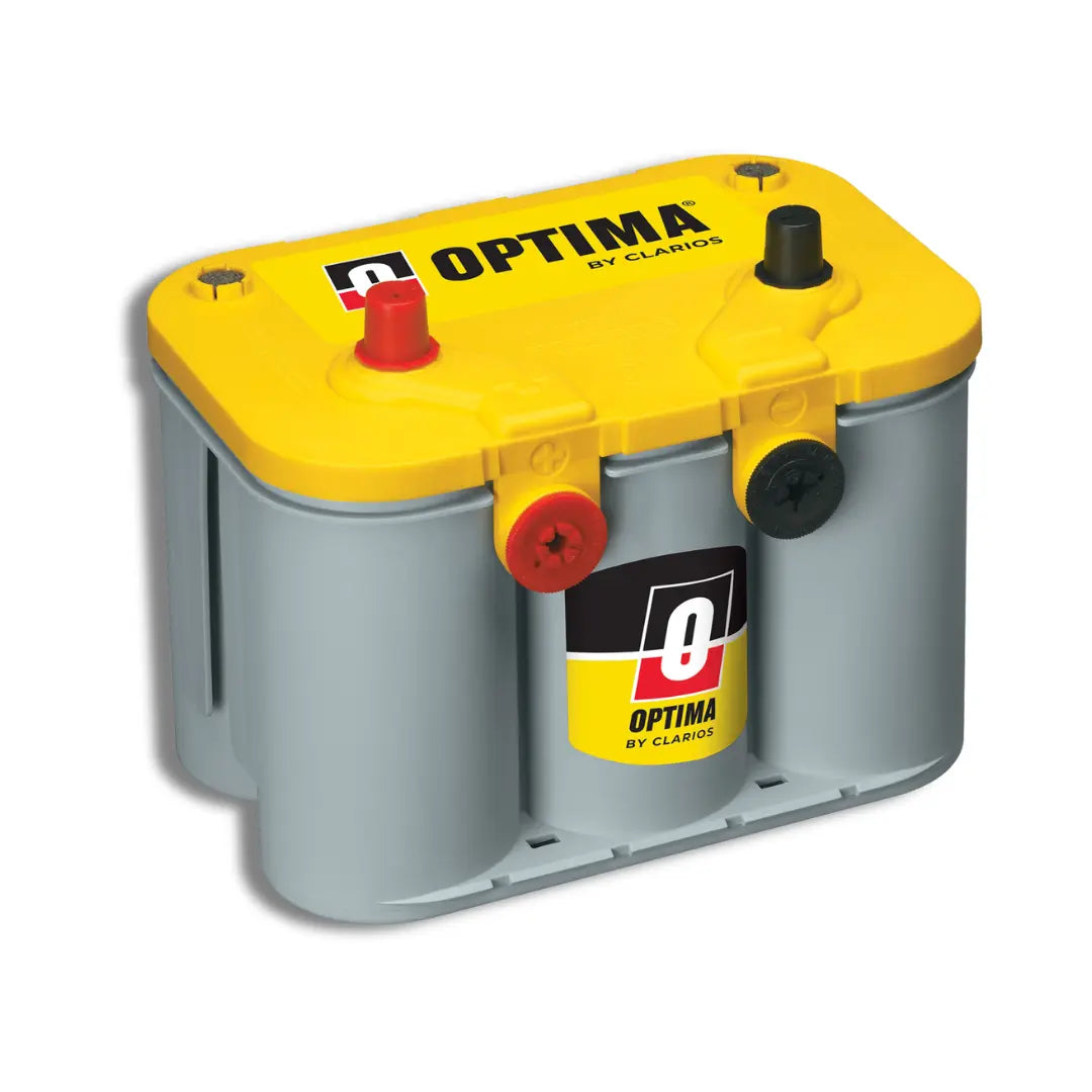 A single product image of Optima D34 yellow top battery in a white background