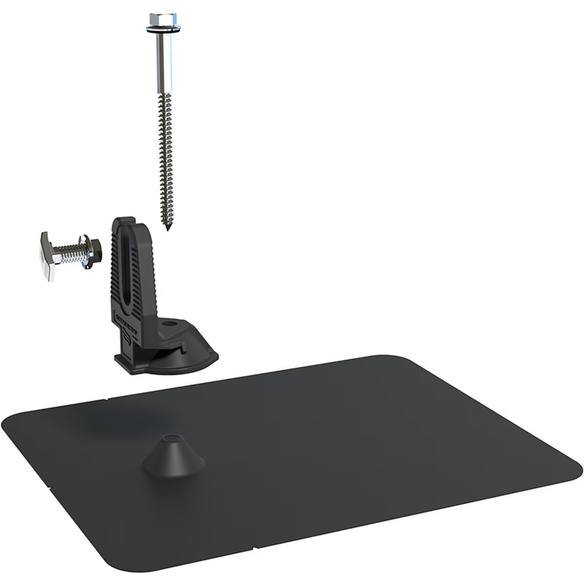 Pegasus Comp Mount - Open slot Black L-foot - Black flashing - Dovetail 3/8" T-bolt (Priced as 1 pc)