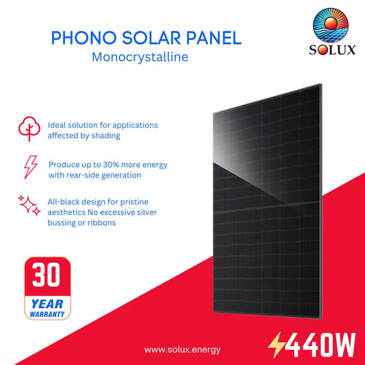 Phono Solar PS440M/FS30/BB 440Watt N-Type Monocrystalline Solar Panel - FEOC Compliant