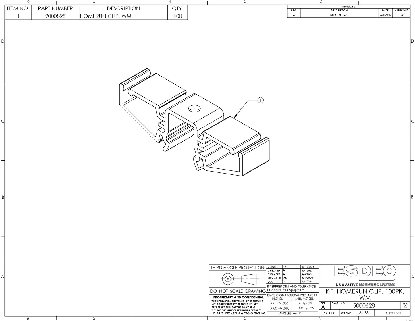PCW-5000628 cable clip