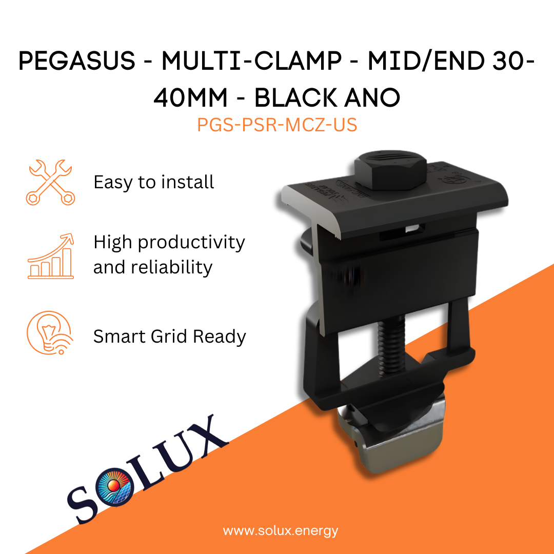 This is an image of Pegasus Clamp Universal 30-40mm Black Ano USA
