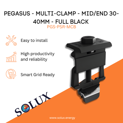 This is an image of Pegasus Universal Clamp 30-40mm Black Mid/End