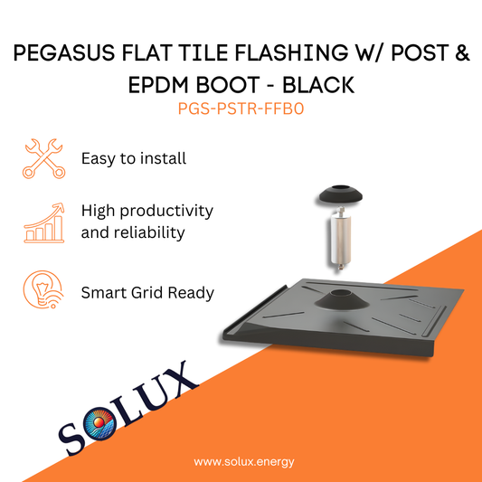 This is an image of Pegasus Roof Flashing Flat Tile Post Black