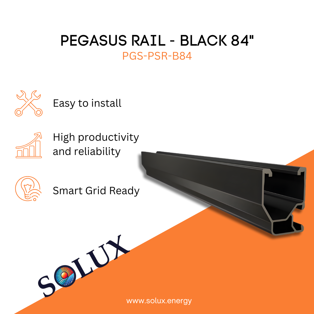 This is an image of Pegasus Solar Mount Rails 84" Black