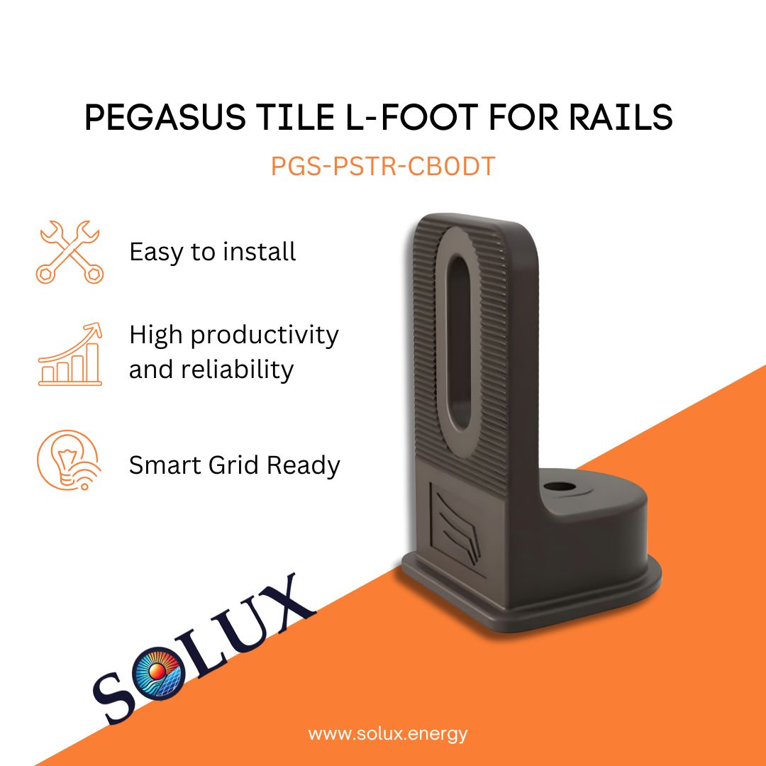 This is an image of Pegasus Tile Rail L-foot Black Dovetail T-bolt