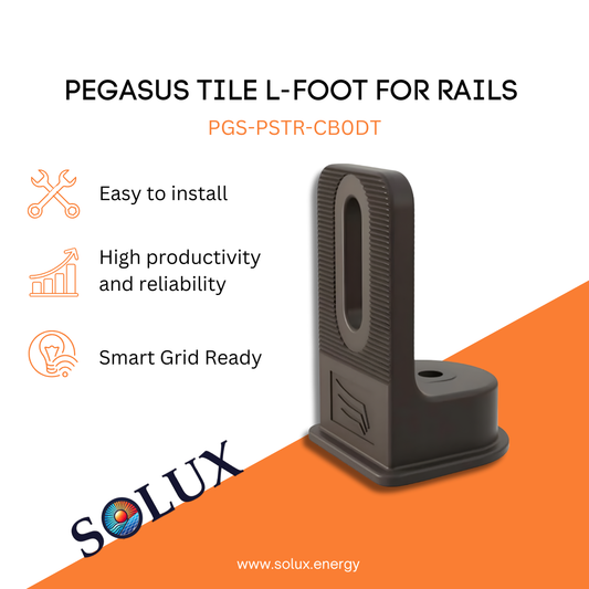 This is an image of Pegasus Tile Rail L-foot Black Dovetail T-bolt