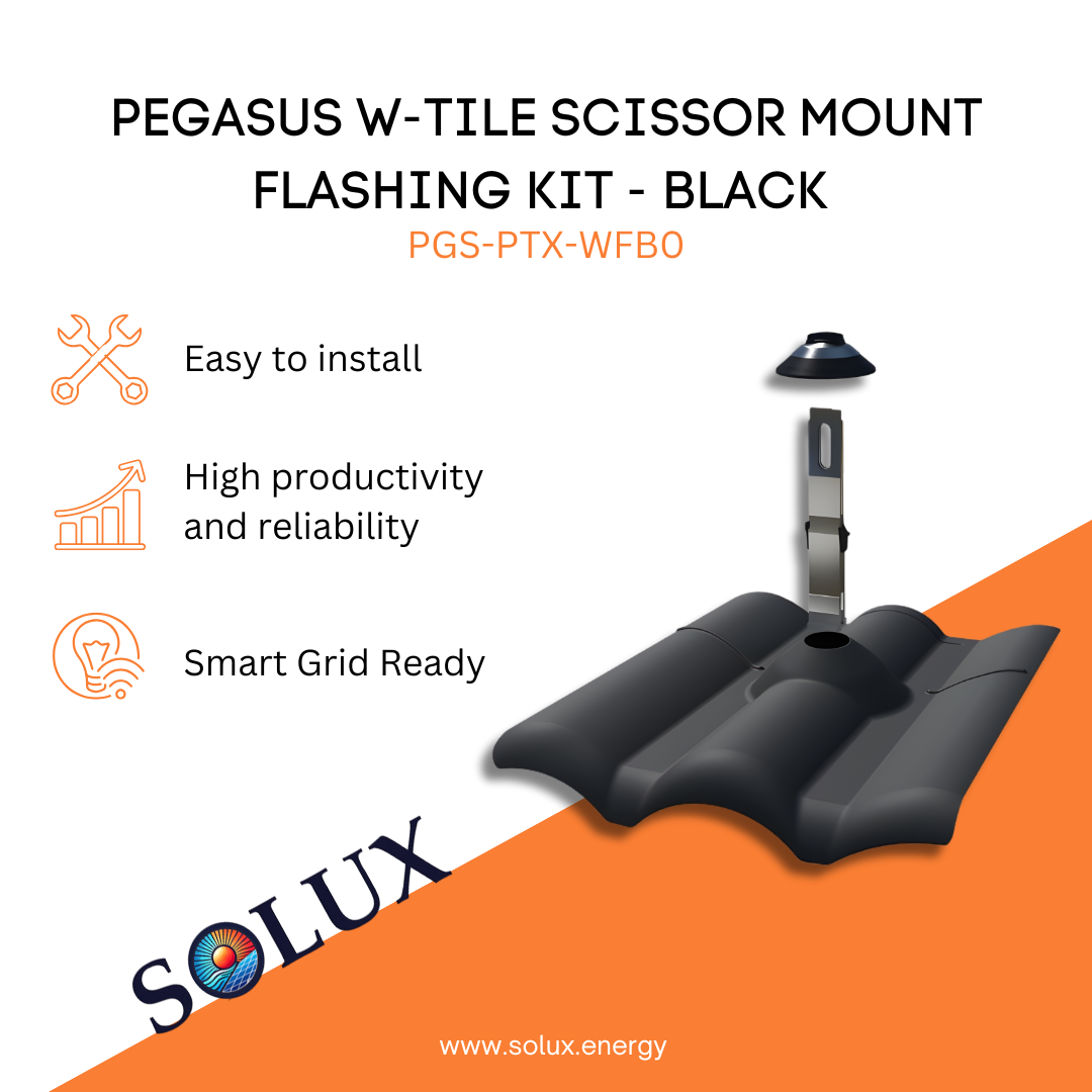 Fleshing Kit Flashing Kit for Pegasus W-Tile Scissor Mount Black – Solux, LLC