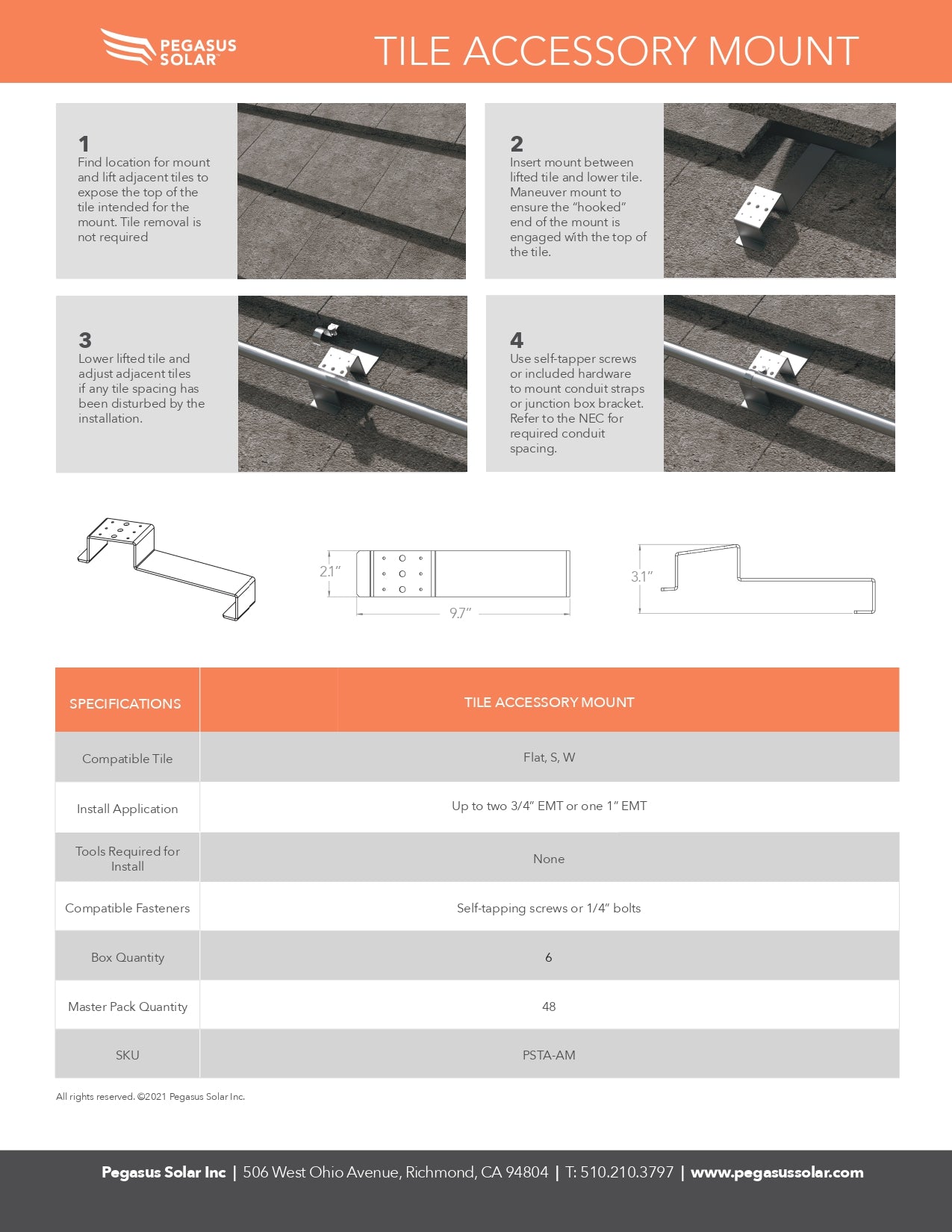 PGS-PSTA-AM roof tile accessories​