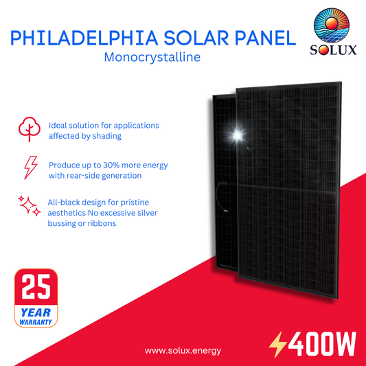 This is an image of Philadelphia Solar Panels 400W108 Half-Cell Solar Panel