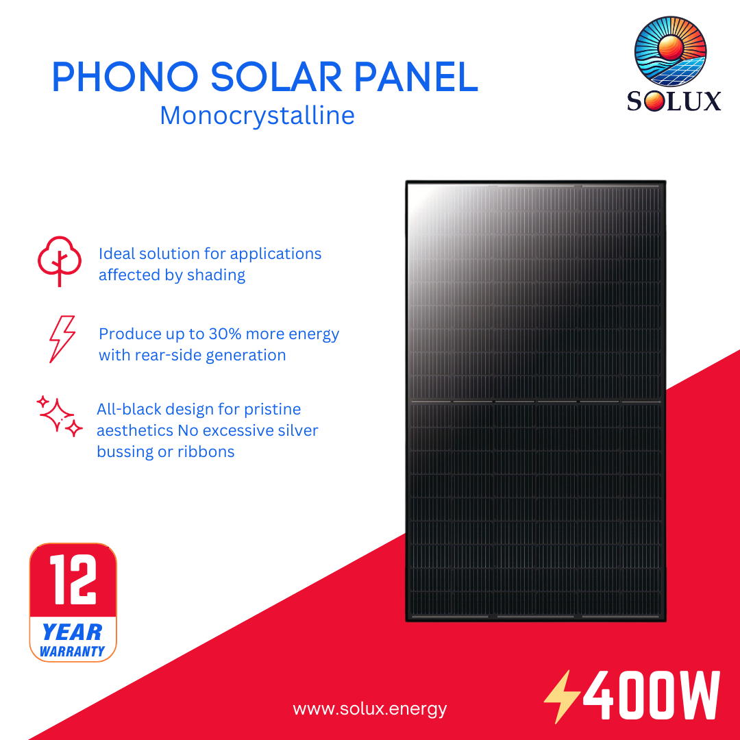 This is an image of Phono Solar PS400M6H-18/VHB Silver Frame Solar Panel 400W