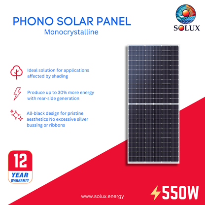 This is an image of Phono Solar 550W TwinPlus Series Silver Frame Solar Panel (PALLET)