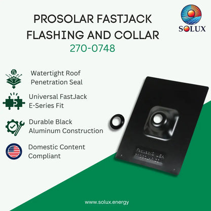 ProSolar 270-0748 FastJack Black Flashing and Collar Domestic Content