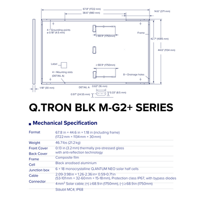 Q cells Q.TRON-BLK-M-G2PLUS-425 Mono Solar Modules Specs