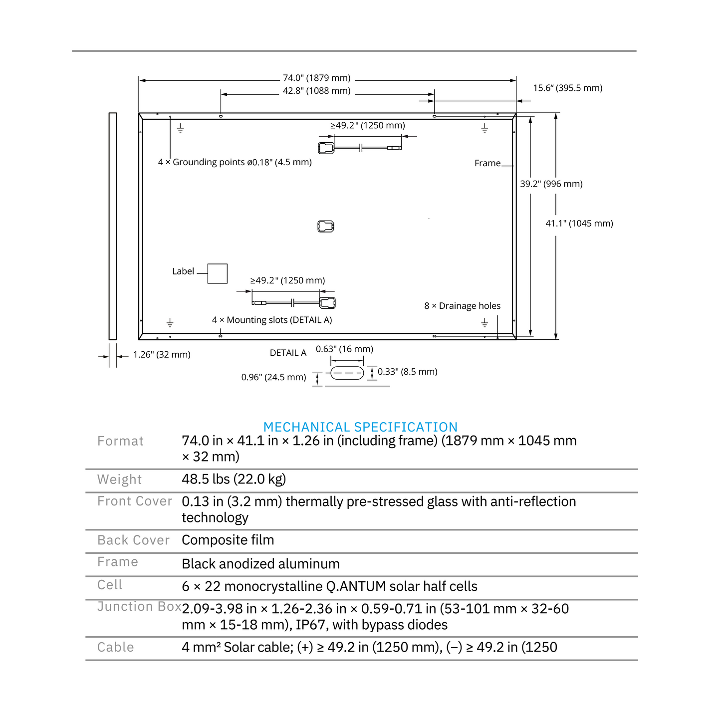 Qcell Solar Modules Q.PEAK-DUO-BLK-ML-G10PLUS-405 Specs