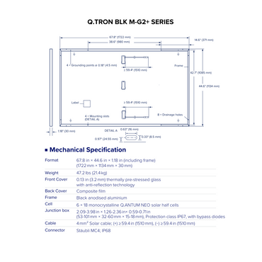 Qcell Solar Panels Q.TRON-BLK-M-G2PLUS420 Specs