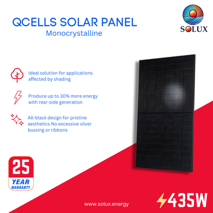 This is an image of Solar Panel 435W Qcells All Black Monocrystalline Solar Panel