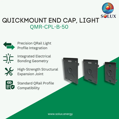 Quick Mount QMR-CPL-B-50 End Cap Light, Black [5 bags of 10]