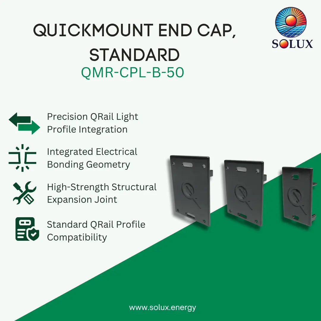 Quick Mount QMR-CPS-B-50 End Cap Standard, Black [5 bags of 10]