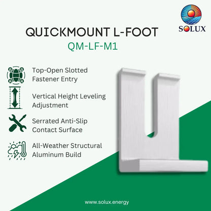 QuickMount QM-LF-M1 L-Foot Open Slotted, Mill