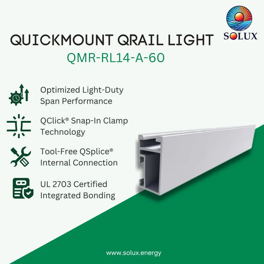 Quick Mount QMR-RL14-A-60 QRail Light, 14 ft., Mill