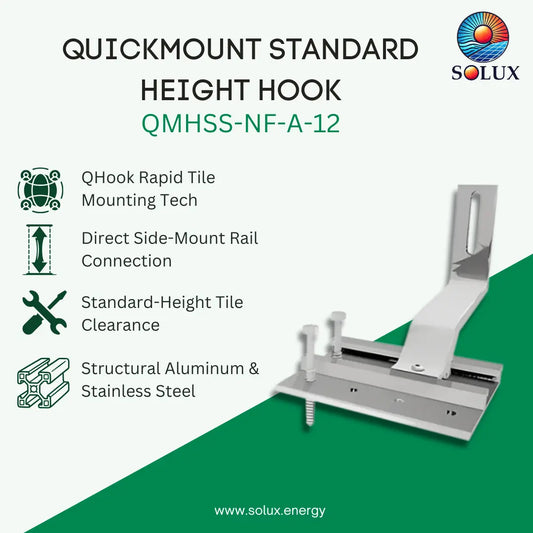 Quick Mount QMHSS-NF-A-12 Quick Hook Standard Height Hook (No Flashing), Mill