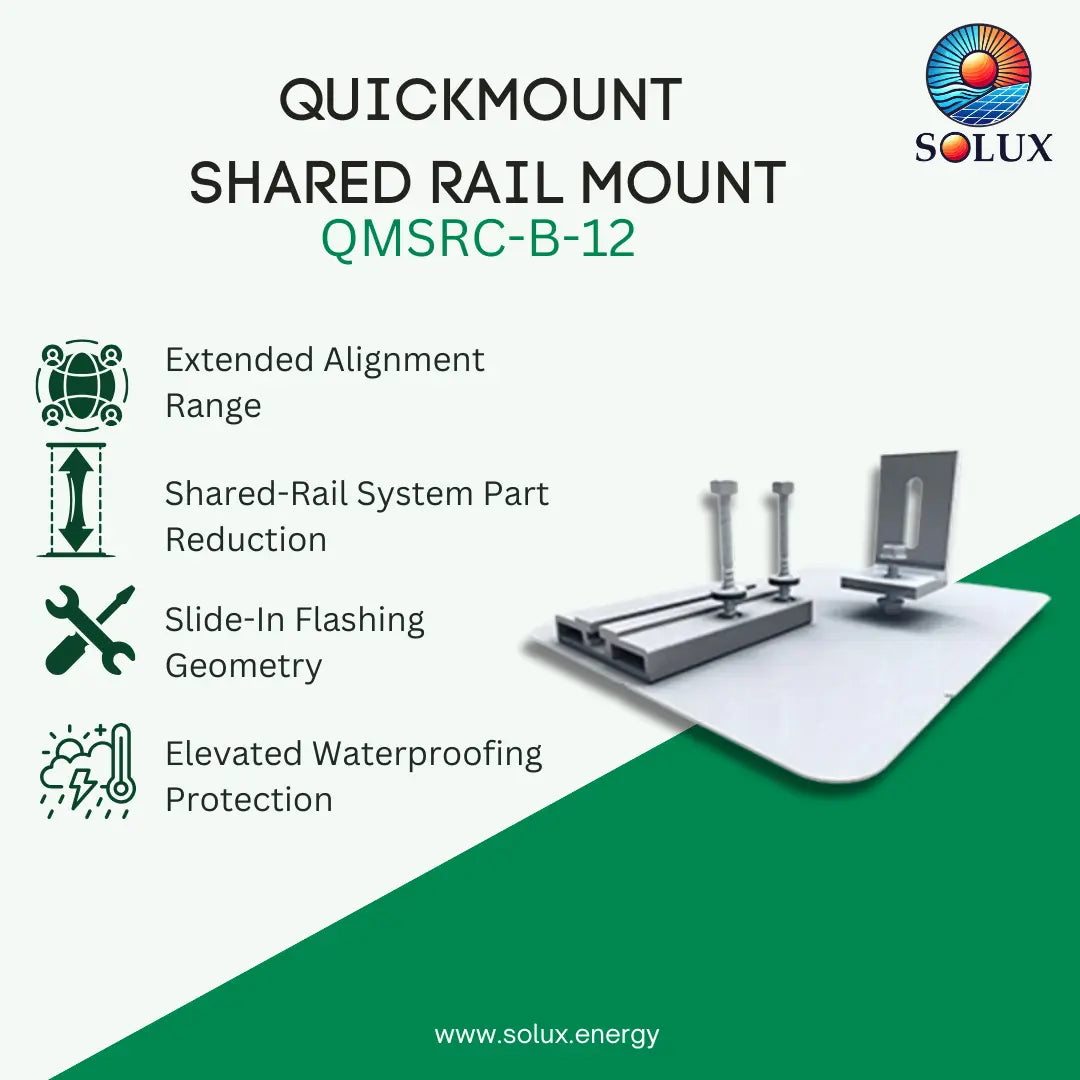 QuickMount QMSRC-B-12 Shared Rail Mount, Comp, Black