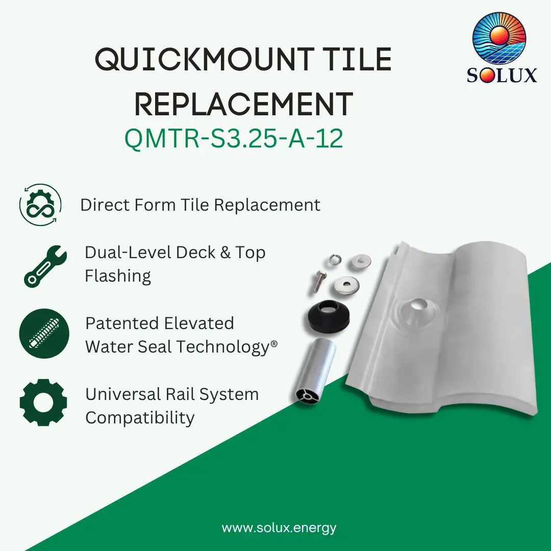 Quick Mount Tile Replacement, S-Tile, 3-1/4" Post, Mill