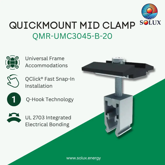 Quick Mount QMR-UMC3045-B-20 30-45mm, Black Universal Mid Clamp with Bonding