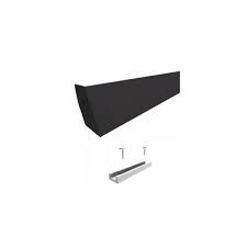 Product image of the QMR-QSS-A-12 (QuickMount QSkirt Splice), featuring a black-finished aluminum external splice with a contoured profile designed to align and connect sections of the QSkirt protective array trim.
