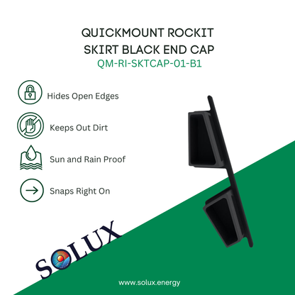 This is an image of QuickMount RockIt Roof Skirt Black End Cap