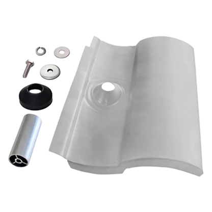 Product Image of QuickMount S tile falshing component with various nut parts on a white background