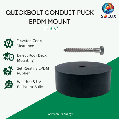 Quickscrews 16322 CONDUIT PUCK, EPDM Mount w/Screw, KIT