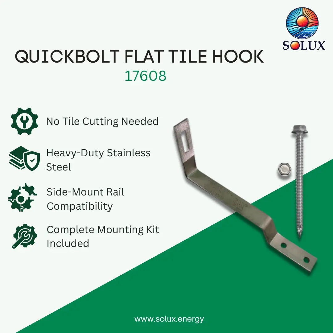 Quickscrews 17608 FLAT TILE HOOK, 38MM 5/16Kit