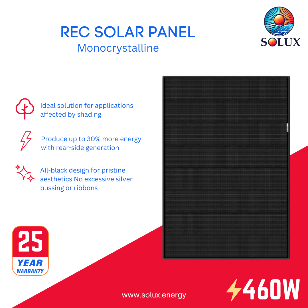REC Solar REC460AA PURE 2 460Watt Half-Cell Black on Black Monocrystalline Solar Panel
