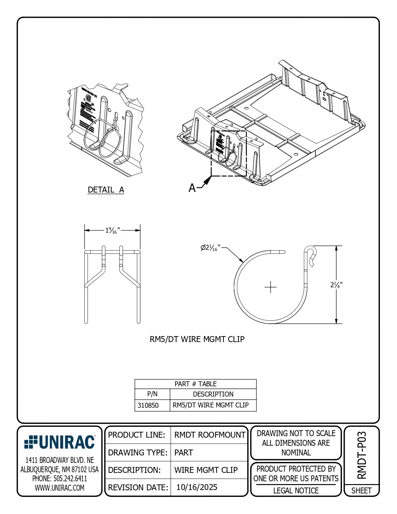 Unirac RoofMount Wire MGMT Clip
