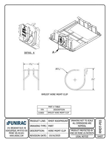 Unirac RoofMount Wire MGMT Clip