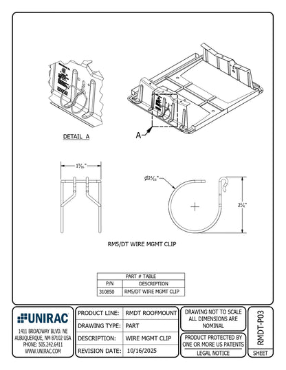 Unirac RoofMount Wire MGMT Clip