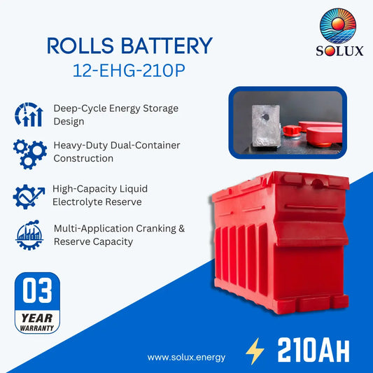 Rolls Surrette 12-EHG-210P 12VDC 210Ah Deep Cycle Battery