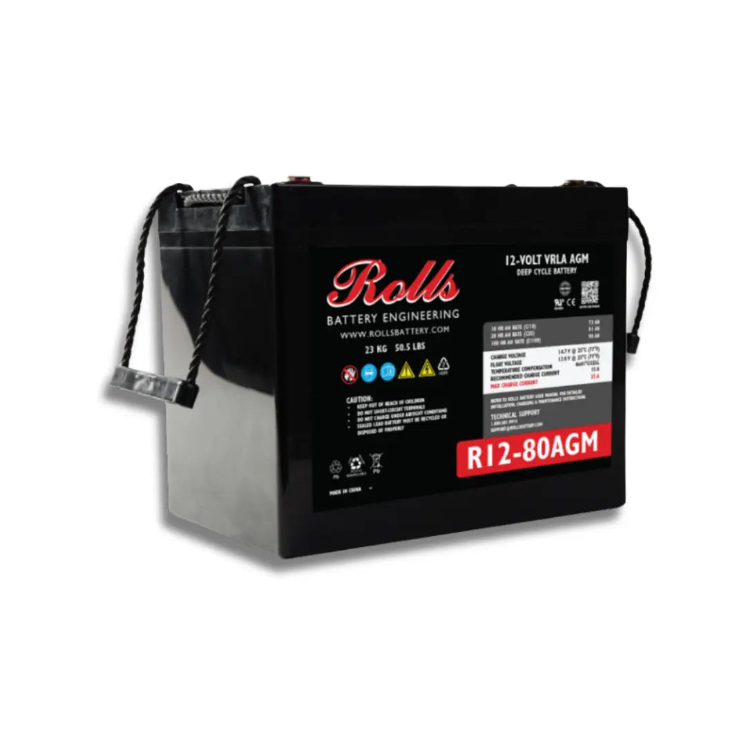 Rolls Surrette R12-80AGM 12VDC 81Ah AGM Deep Cycle Battery