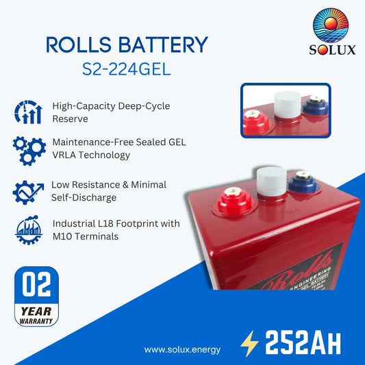 Rolls Surrette S2-224GEL 2VDC 252Ah Deep Cycle GEL Battery