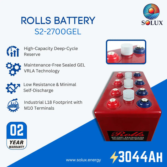 Rolls Surrette S2-2700GEL 2VDC 3044Ah Deep Cycle GEL Battery