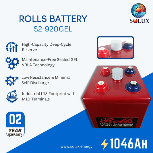 Rolls Surrette S2-920GEL 2VDC 1046Ah Deep Cycle GEL Battery